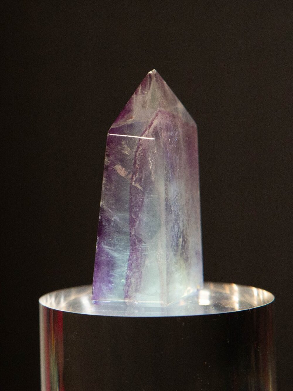 Vibrant Purple & Teal Blue Rainbow Fluorite Gemstone Crystal Tower 1.9”